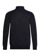 Men`s Pullover Tops Knitwear Half Zip Jumpers Navy Garcia