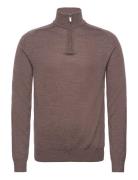 Bs Pelle Regular Fit Knitwear Tops Knitwear Half Zip Jumpers Brown Bru...