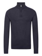 Bs Pelle Regular Fit Knitwear Tops Knitwear Half Zip Jumpers Navy Bruu...