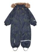 Snow Suit Aop Outerwear Coveralls Snow-ski Coveralls & Sets Navy Minym...