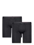 Puma Men Sport Microfiber Long Boxers 2P Sport Boxers Black PUMA