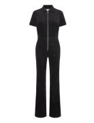 Corduroy Jumpsuit With Zip Bottoms Jumpsuits Black Mango