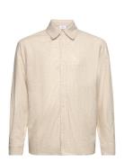 Herstal Linen Shirt Tops Shirts Short-sleeved Shirts Beige Grunt