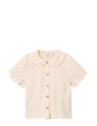 Nmffamaja Ss Loose Shirt Lil Tops Shirts Short-sleeved Shirts Cream Li...