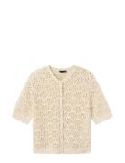 Nlfhivy 2/4 Croshet Short Cardigan Tops Knitwear Cardigans Cream LMTD