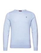 Merino Ck Designers Knitwear Round Necks Blue Morris