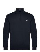 Classic Cotton Half Zip Tops Knitwear Half Zip Jumpers Navy GANT