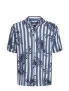 Jjjeff Resort Aop Shirt Ss Jnr Tops Shirts Short-sleeved Shirts Blue J...