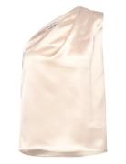 Elle Satin Tank Tops Blouses Sleeveless Beige Ahlvar Gallery