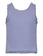 Ribbed Strap T-Shirt Tops T-shirts Sleeveless Blue Mango