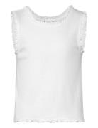 Ribbed Strap T-Shirt Tops T-shirts Sleeveless White Mango