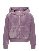 Sweatshirt Velour With Hoodie Tops Sweat-shirts & Hoodies Hoodies Purp...