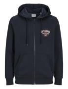 Jjlogo Sweat Zip Hood 2 Col Tops Knitwear Full Zip Jumpers Navy Jack &...