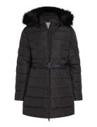 Mw Padded Scuba Belted Coat Fôret Jakke Black Calvin Klein