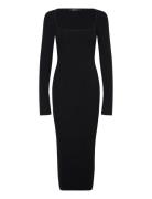 Knitted Midi Dress Knelang Kjole Black Gina Tricot