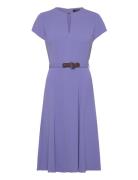 Belted Georgette Dress Knelang Kjole Purple Lauren Ralph Lauren