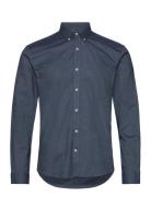 Yarn Dyed Oxford Superflex Shirt Tops Shirts Casual Blue Lindbergh