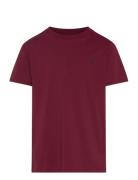 Cotton Jersey Crewneck Tee Tops T-shirts Short-sleeved Burgundy Ralph ...