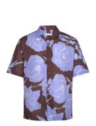 Regular-Fit Printed Cotton Shirt Tops Shirts Short-sleeved Brown Mango