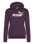 Ess Logo Hoodie Fl Tops Sweat-shirts & Hoodies Hoodies Burgundy PUMA