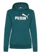 Ess Logo Hoodie Fl Tops Sweat-shirts & Hoodies Hoodies Green PUMA