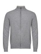 Lambswool Fzip Tops Knitwear Full Zip Jumpers Grey Hackett London