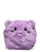 Bag Furry Animal Face Tote Veske Purple Lindex