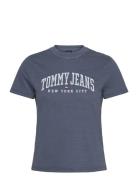 Tjw Reg Varsity Tee Tops T-shirts & Tops Short-sleeved Navy Tommy Jean...