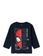 Nmmako Spider Ls Nreg Top Mar Tops T-shirts Long-sleeved T-shirts Navy...