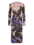 Gathered Long Sleeve Midi Dress, 22 Designers Knee-length & Midi Multi...