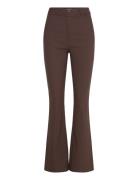 Mscarma Flared Graphic Pants Bottoms Trousers Flared Brown Minus