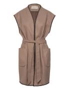 Fqyanna-Waistcoat Vests Padded Vests Brown FREE/QUENT