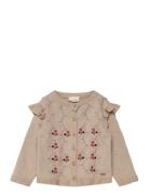 Cardigan Knit Tops Knitwear Cardigans Beige Minymo