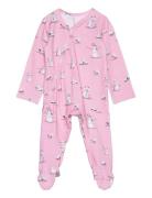 Baby Print Full Bodysuit Langermet Bodysuit Pink Gugguu