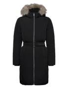 Classic Belted Fur Coat Parkas Jakke Black Calvin Klein