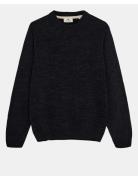 Aksune Chenille Knit Tops Knitwear Round Necks Black Anerkjendt