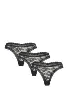 Brief Dana Thong Lace 3Pack Stringtruse Undertøy Black Lindex