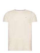 Tjm Slim Jaspe C Neck Tops T-shirts Short-sleeved Cream Tommy Jeans