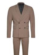 Plain Db Mens Suit - Normal Lenght Dress Beige Lindbergh