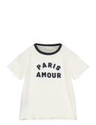 Contrast Collar T-Shirt Tops T-shirts Short-sleeved White Mango