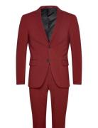 Plain Mens Suit - Normal Lenght Dress Burgundy Lindbergh