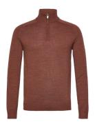 Bs Pelle Regular Fit Knitwear Tops Knitwear Half Zip Jumpers Brown Bru...