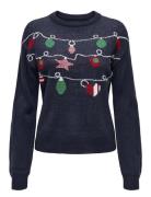 Onlxmas Ls Balloon O-Neck Box Knt Tops Knitwear Jumpers Navy ONLY