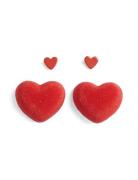 Pcnikki 2-Pack Earrings Accessories Jewellery Earrings Studs Red Piece...