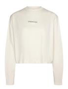 Monologo Loose Ls Tee Tops Sweat-shirts & Hoodies Sweat-shirts Cream C...