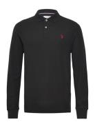 Uspa Polo Ls Brett Men Tops Polos Long-sleeved Black U.S. Polo Assn.