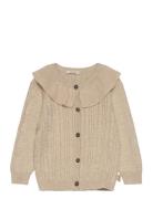 Cardigan Knit Cabel Collar Tops Knitwear Cardigans Beige Petit Piao