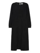 Lucasll Midi Dress Ls Knelang Kjole Black Lollys Laundry