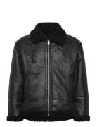 Faux Shearling Jacket Skinnjakke Skinnjakke Black Lindbergh