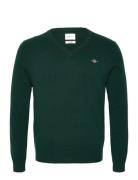 Extrafine Lambswool V-Neck Tops Knitwear V-necks Green GANT